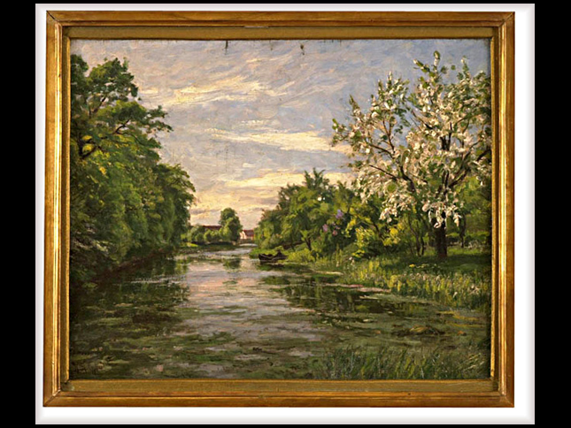 Flusslandschaft im Frühling